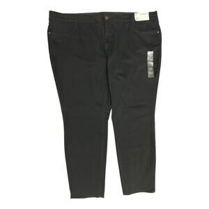 Liz Claiborne 24W SARA Jeans Slim Leg Bold Black Mid-Rise Flex Waist Tummy Panel